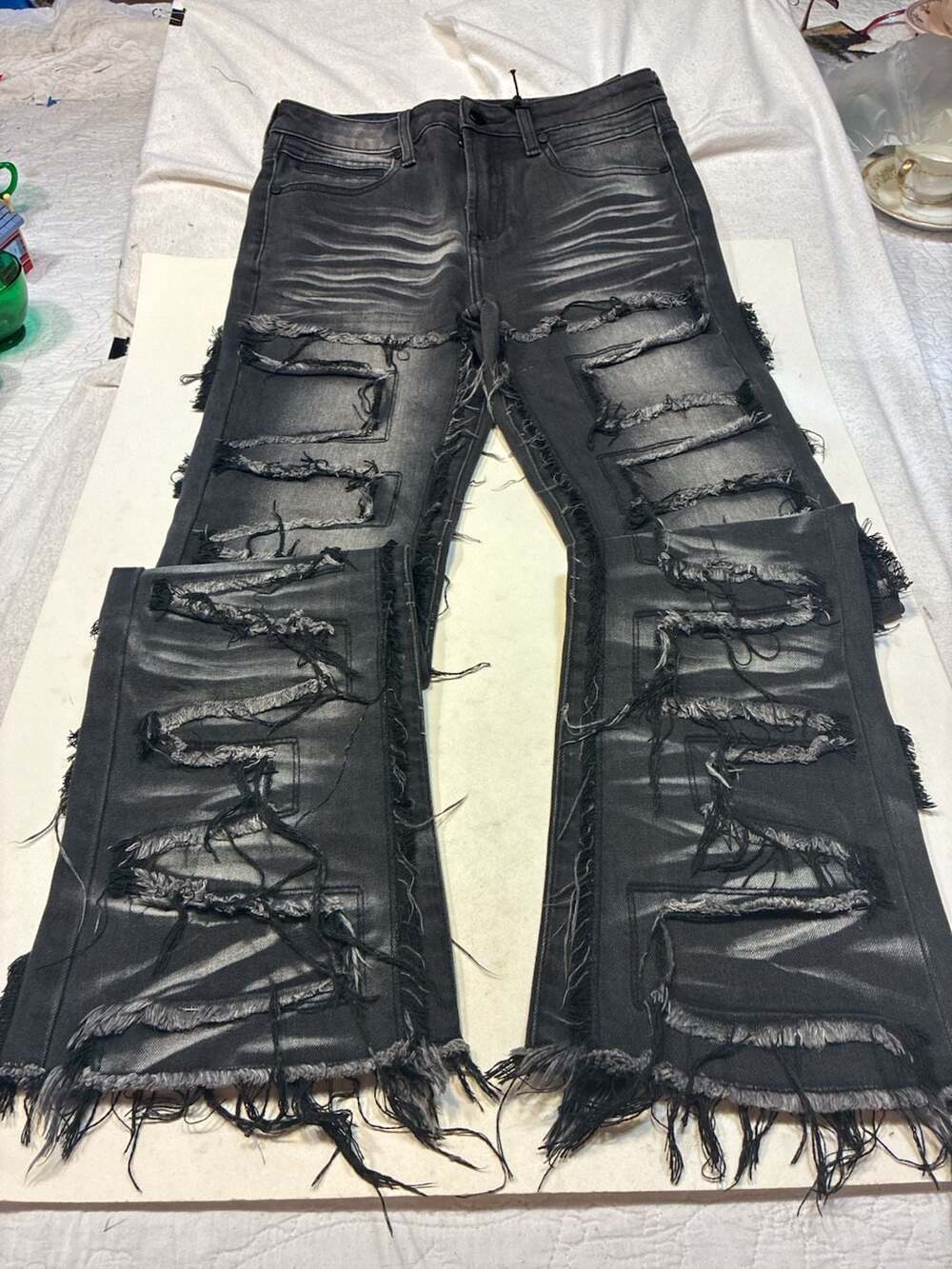 Rockstar Original Boys Shake Dark Grey Stacked Flare Jeans